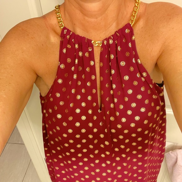 MICHAEL Michael Kors Tops - Michael Kors women Halter top size L, NEW Color Burgundy